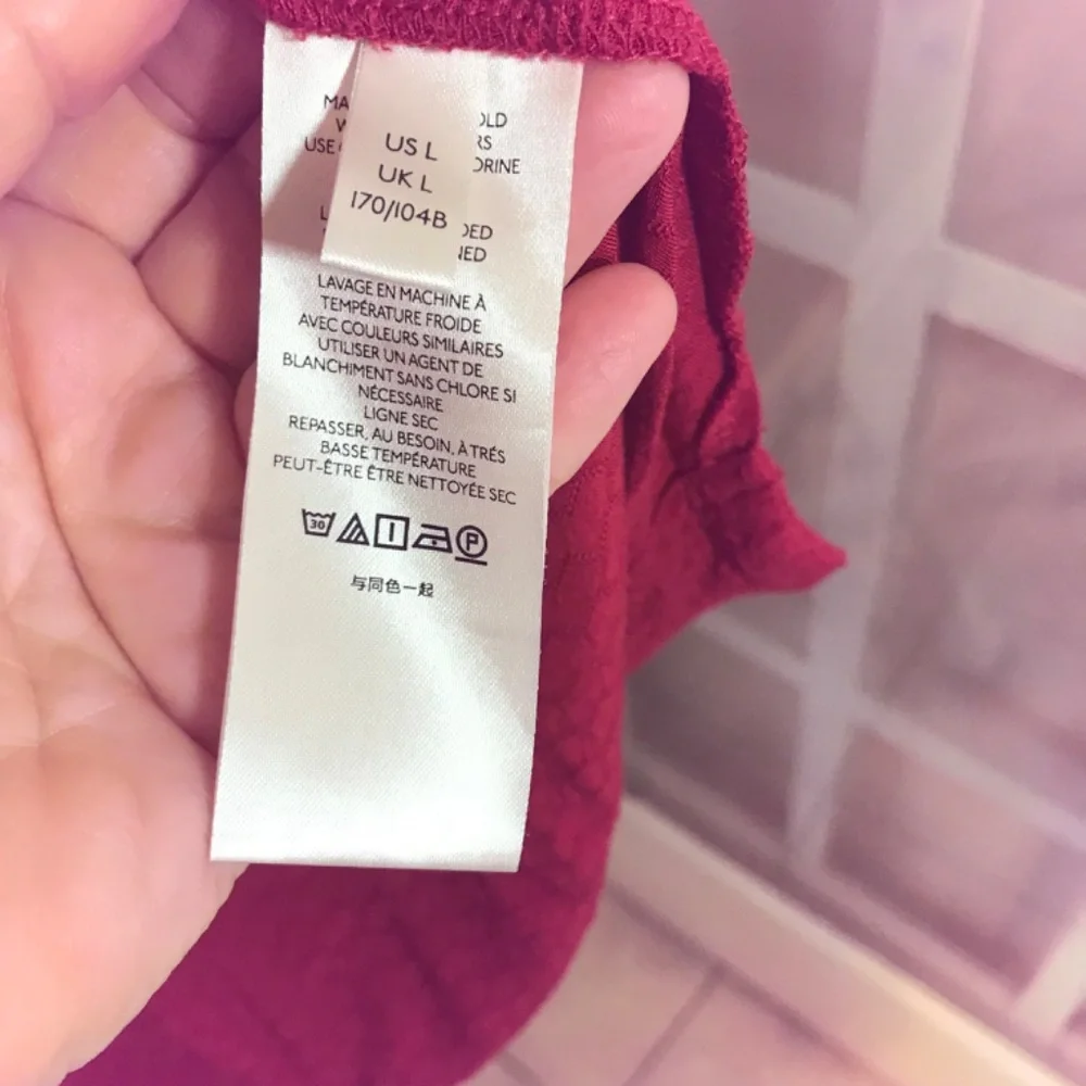 Women's Red Button-Front Oversized Blouse